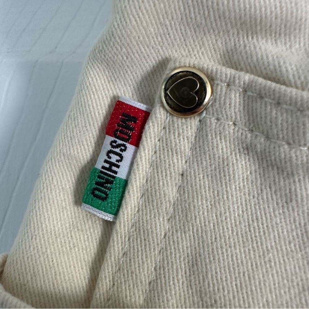 Size 32 Moschino Jeans Women’s Vintage Beige Straight Leg Pants Y2K Italy - Picture 6 of 9